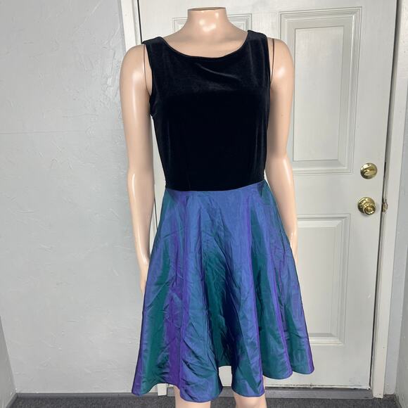 Vintage 80's 90s Byer Too! Women's Dress 5 Velour Prom Party Mini Acetate GG18 - Picture 1 of 8